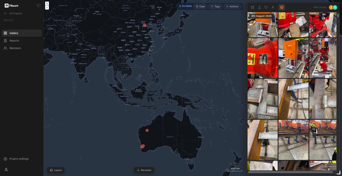 The Piksort platform. A searchable, map-based record of site activity